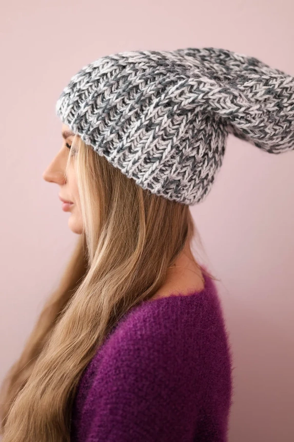 Women's cap Lora K312 graphite + gray