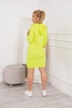 Kleid mit Kapuze und Taschen gelb neon