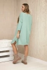 Dress with print and flared bottom dark mint