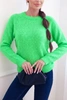 Women's sweater made of baby alpaca with long sleeves neon green