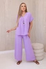 Set with necklace blouse + pants light purple