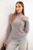 Women's alpaca sweater with a mock turtleneck gray