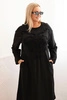 Dámská plus size šaty s výšivkou bavlněná černá