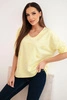 Women's cotton long-sleeve blouse with hearts yellow