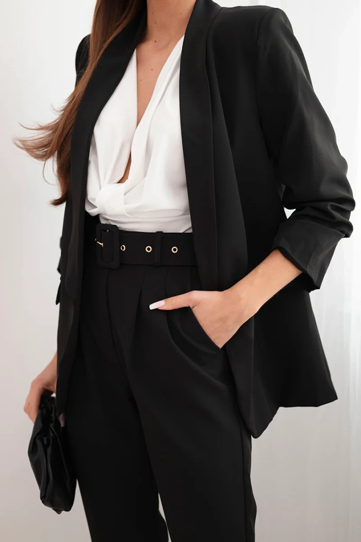 Elegant set of jackets and trousers black