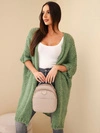 Damen Oversize Pullover mit lockerem Strick ohne Verschluss dunkel minzfarben