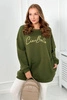 Insulated sweatshirt with Ciao Bella inscription khaki