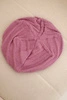 Women's winter loose-fitting wool hat with decorative weave K378 purple
