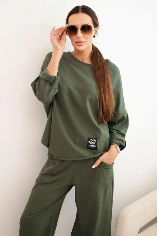 Baumwollset Hoodie + Hose khaki