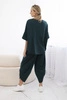 Cotton set blouse + trousers dark green