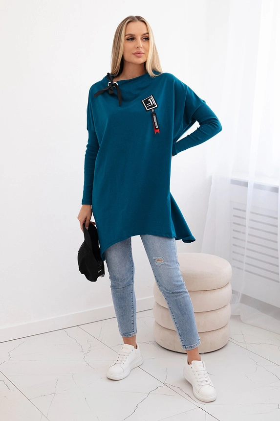 Oversize-Sweatshirt mit asymmetrischen Seiten navy