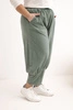 Damen Plus Size Hosen mit tiefem Schritt und Gummizug in der Taille khaki