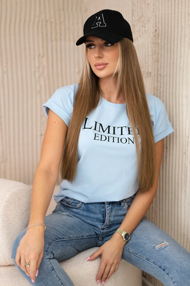 Limitierte Auflage Bluse blau+schwarz