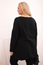 Dámská blůza Plus Size asymetrická s dlouhým rukávem černá