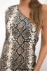snakeskin flitrové šaty khaki