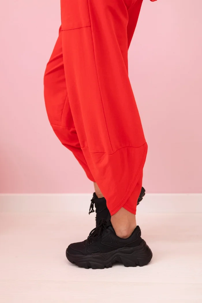 Cotton sweatshirt pants set red