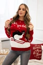 Christmas motif sweater red