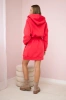 Insulated dress with a hood raspberry