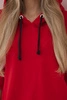 Dress with a hood and a slit on the side red