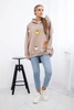 Insulated sweatshirt with strawberry motif dark beige