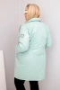 Plus Size women's quilted jacket with decorative buttons and collar light mint