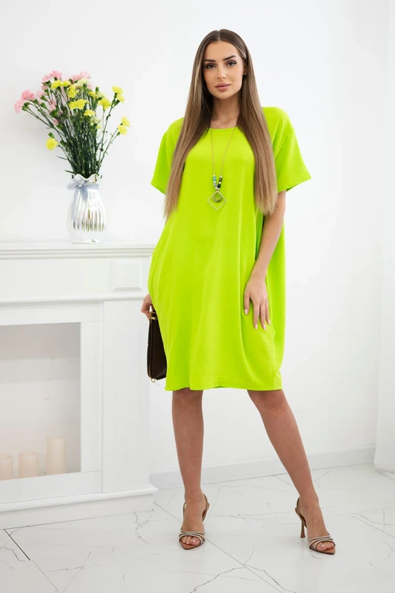 Dress with pockets and pendant kiwi