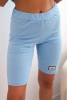 Damen-Set aus Baumwolle mit kurzen Ärmeln und Shorts blau
