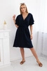 Dress with a plunging neckline navy blue