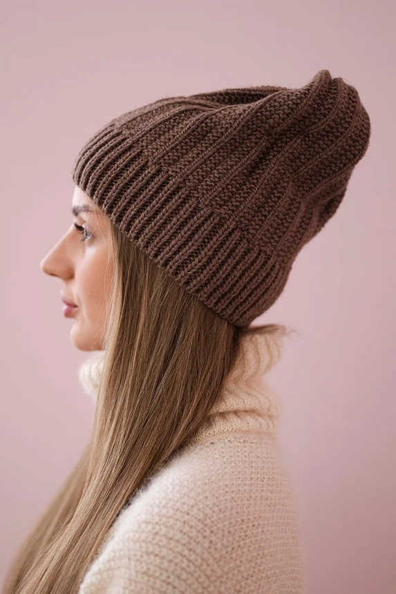 Čapica s fleece Anna K238 mocca