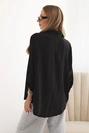 Women's shirt with viscose, decorative buttons, and collar black