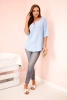 Women's muslin shirt with a button blue 