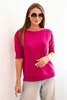 Women's short-sleeve viscose sweater dark purple