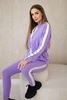 Women's cotton set with stripe and welts violet