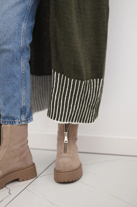 Cardigan with pockets khaki