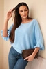 Women's batwing sweater with a round neckline blue