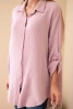 Cotton muslin shirt Plus Size dark powder pink