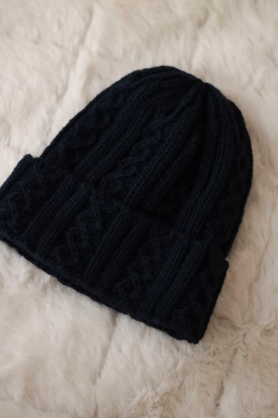 Cap with turn up Marzena K206 navy blue