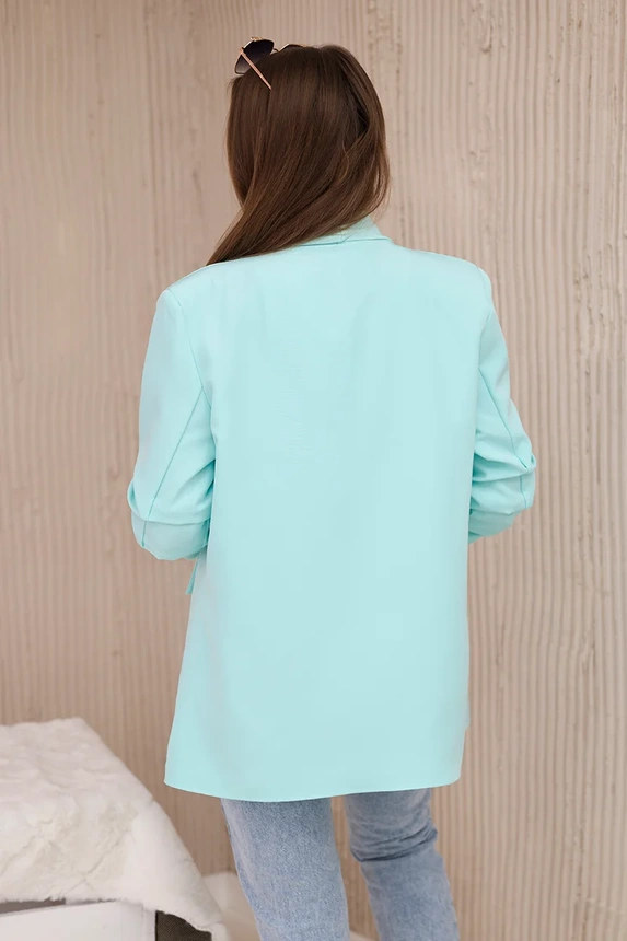 Elegantná bunda s chlopňami mäta