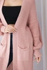 Sweater long cardigan powder pink