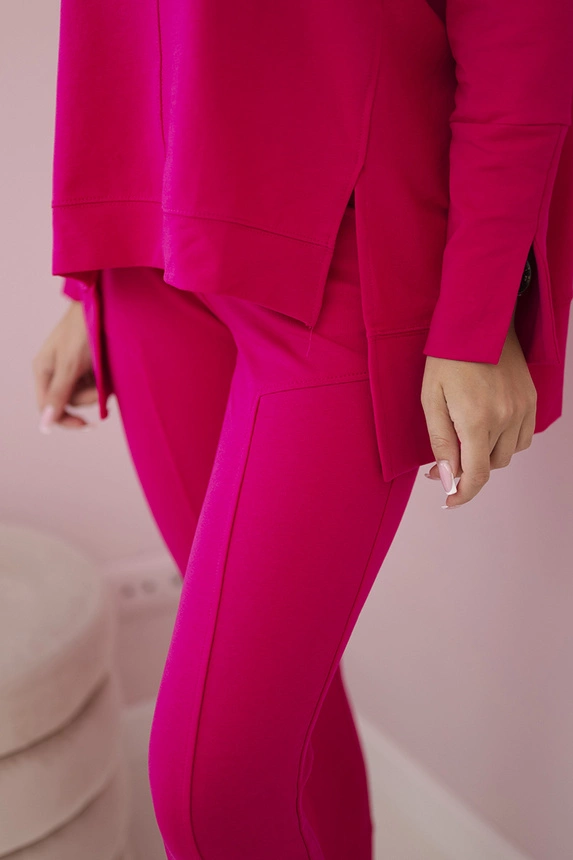 Súprava s oversize blúzkou fuchsiová