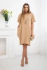 Dress with pockets and pendant Camel