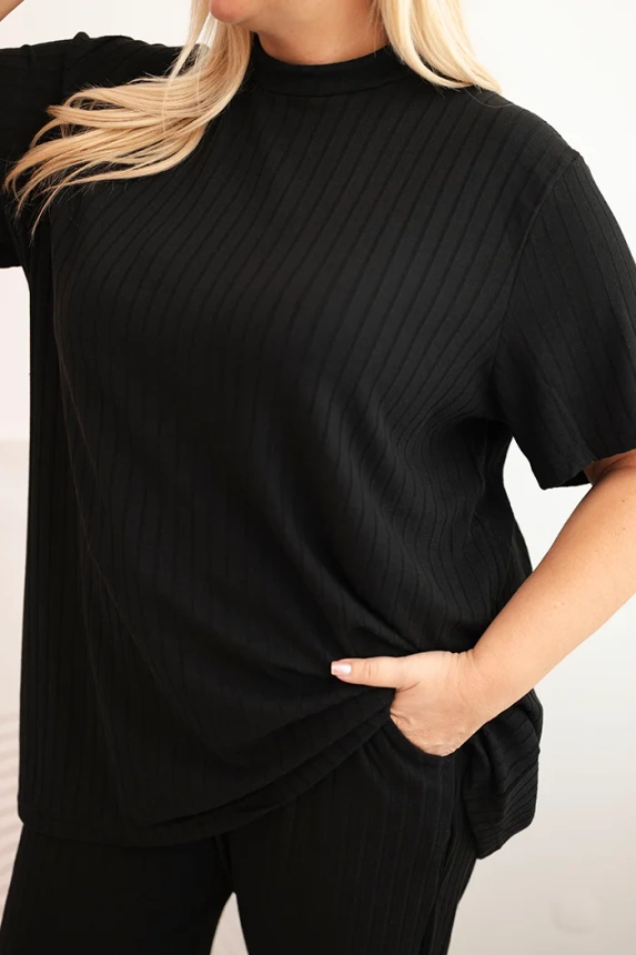 Dámsky komplet Plus Size 3-dielny čierny