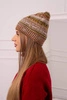 Czapka z polarem Patrycja K254 khaki+camelowy