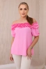 Испанская блузка с небольшой оборкой светло-розовый