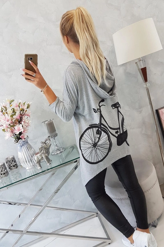 Fahrraddruck Sweatshirt grau