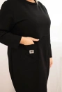 Dámska sukňa Plus Size maslo s vreckom a rukávom 3/4 čierna