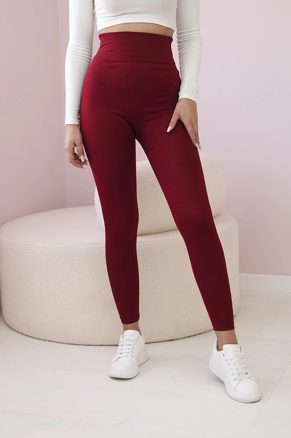 Kastanienbraun gestreifte Leggings