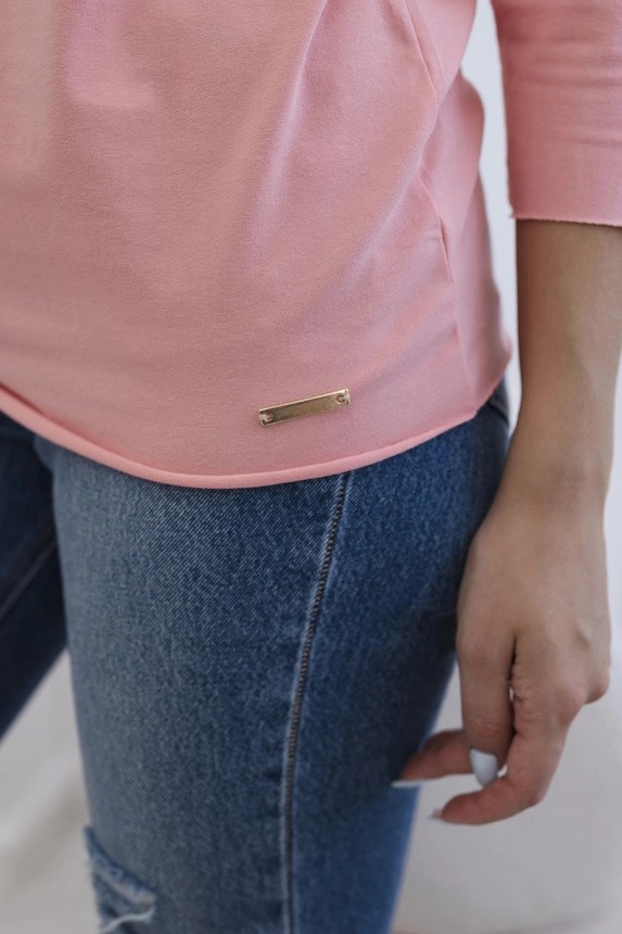 Women’s blouse with a boat neckline peach