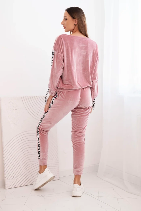 Love velour set dunkel puderrosa