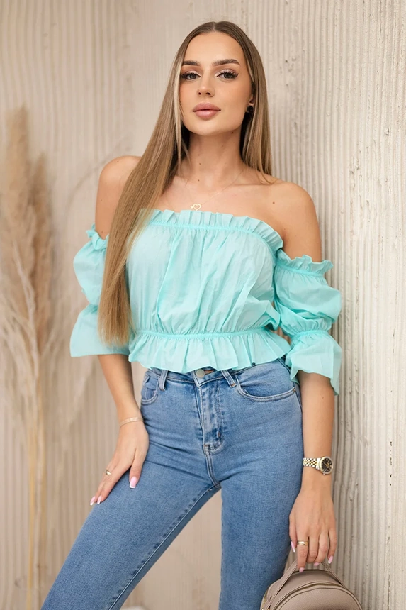 Minzfarbene Bluse